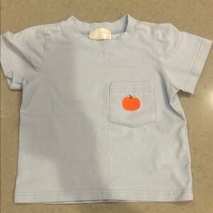 Cecil and Lou Light Blue Kids T-Shirt with Orange Apple Embroidery